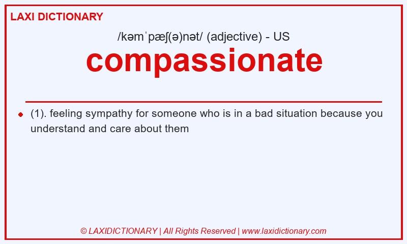 Definition compassionate in American English