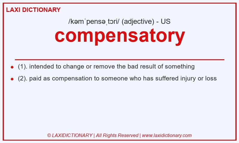 Definition compensatory in American English