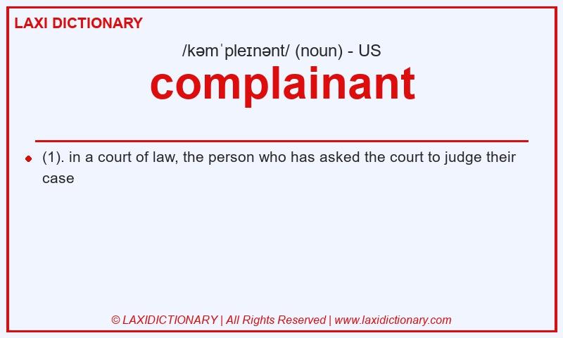 Definition complainant in American English
