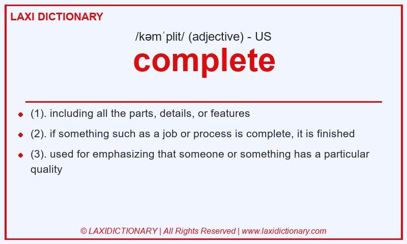 Definition complete in American English