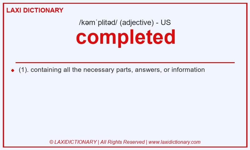 Definition completed in American English
