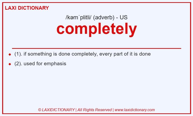 Definition completely in American English