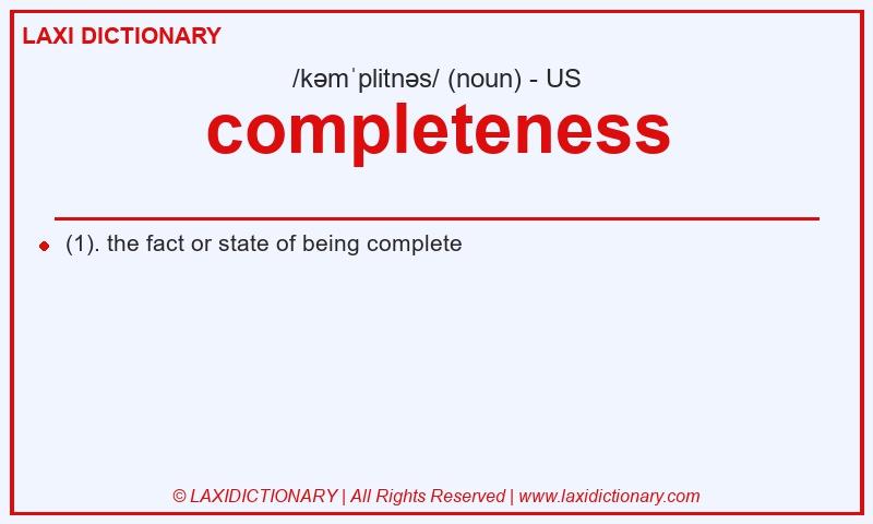 Definition completeness in American English