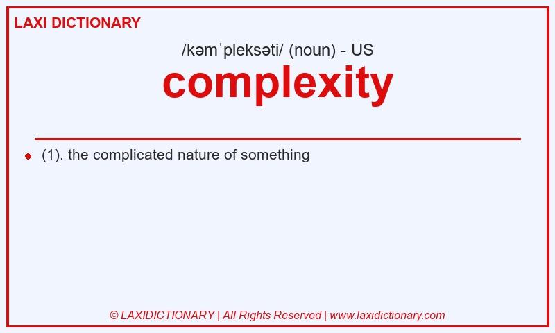Definition complexity in American English
