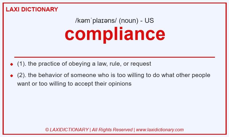 Definition compliance in American English