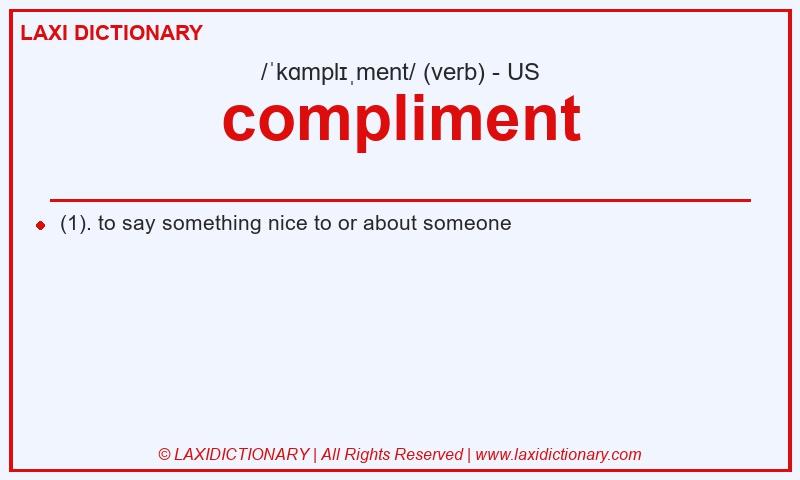 Definition compliment in American English