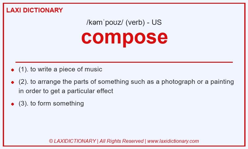 Definition compose in American English