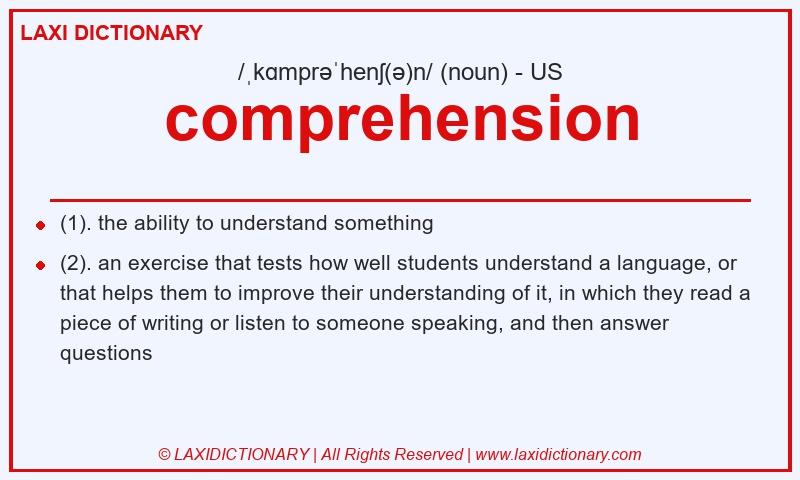 Definition comprehension in American English