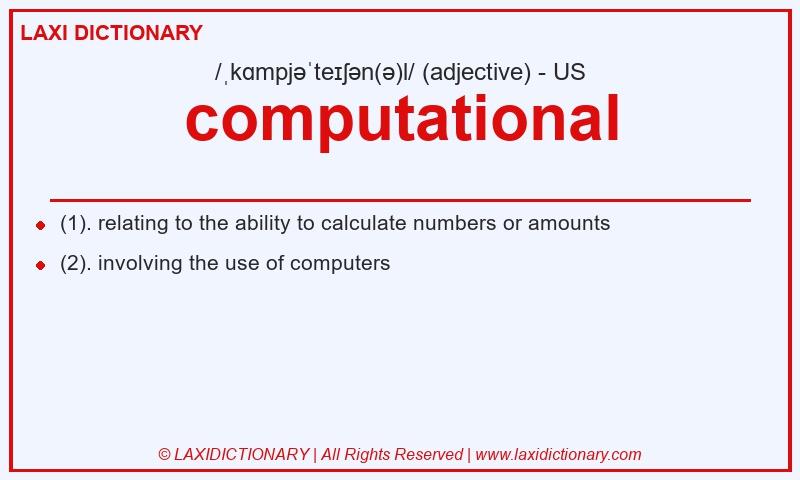 Definition computational in American English