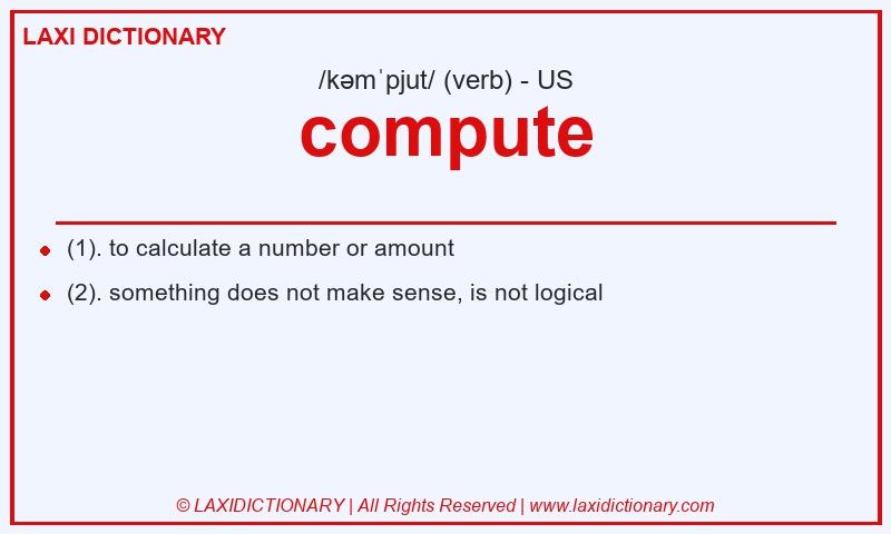 Definition compute in American English