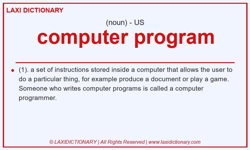 Definition computer program in American English