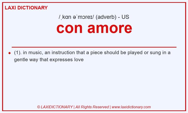 Definition con amore in American English