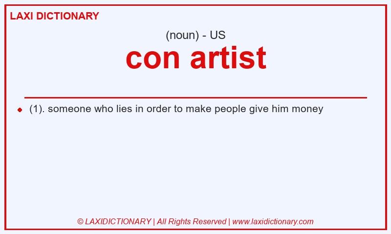 Definition con artist in American English