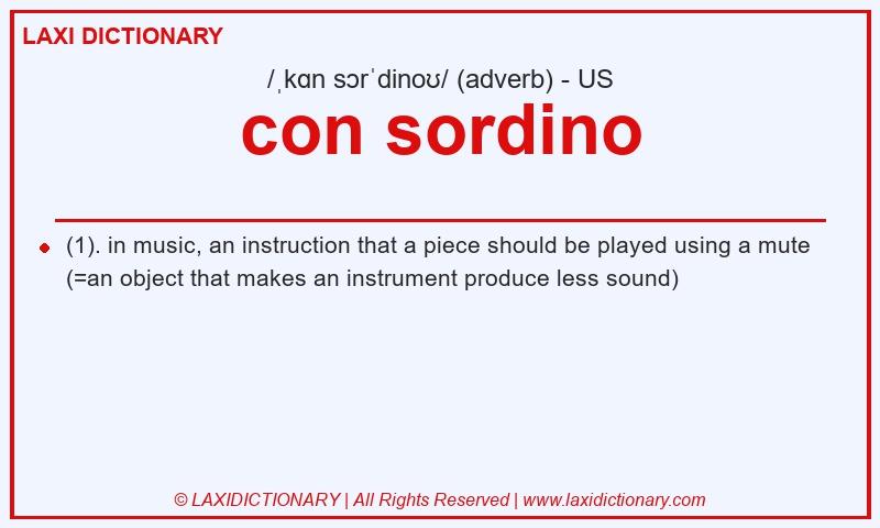 Definition con sordino in American English