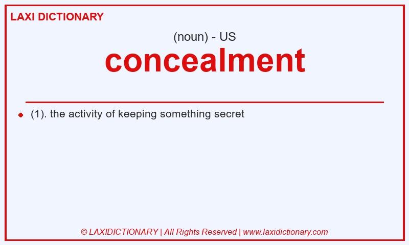 Definition concealment in American English