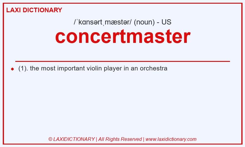 Definition concertmaster in American English