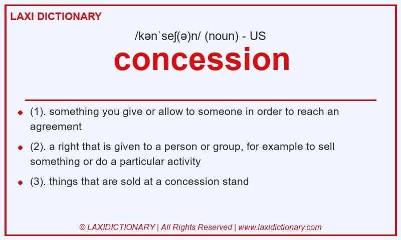 Definition concession in American English