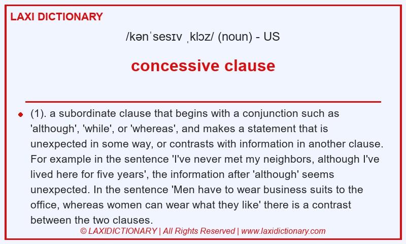 Definition concessive clause in American English