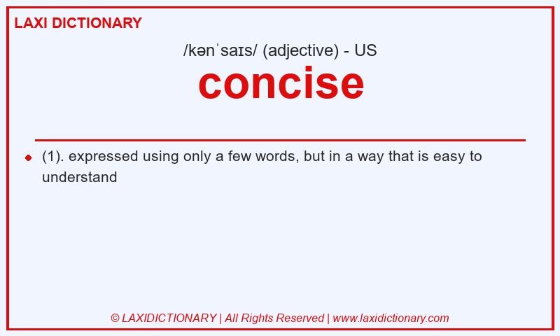 Definition concise in American English