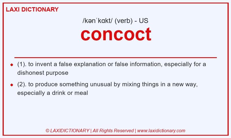 Definition concoct in American English