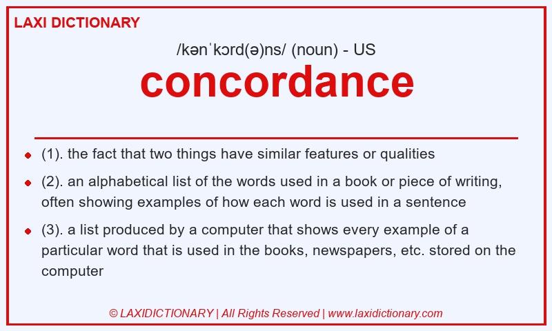 Definition concordance in American English