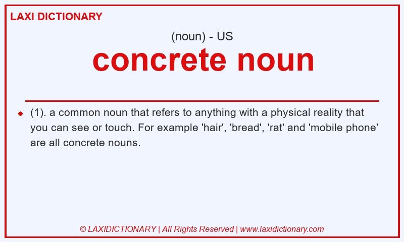 Definition concrete noun in American English