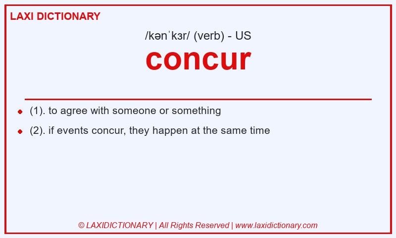 Definition concur in American English