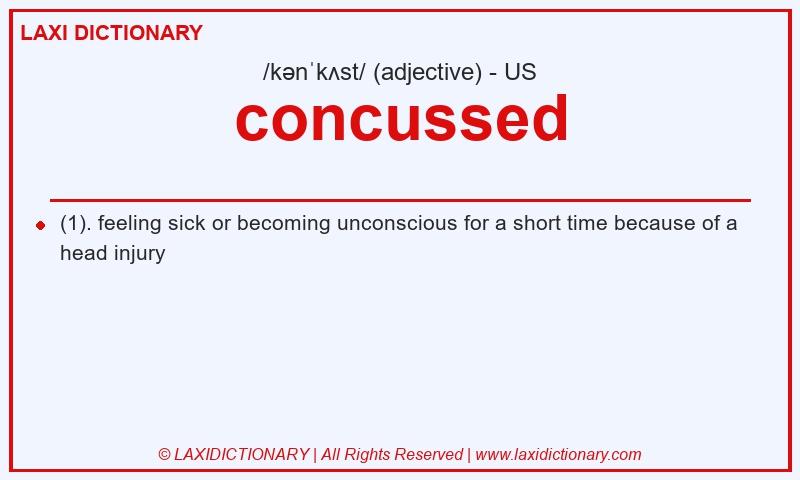 Definition concussed in American English