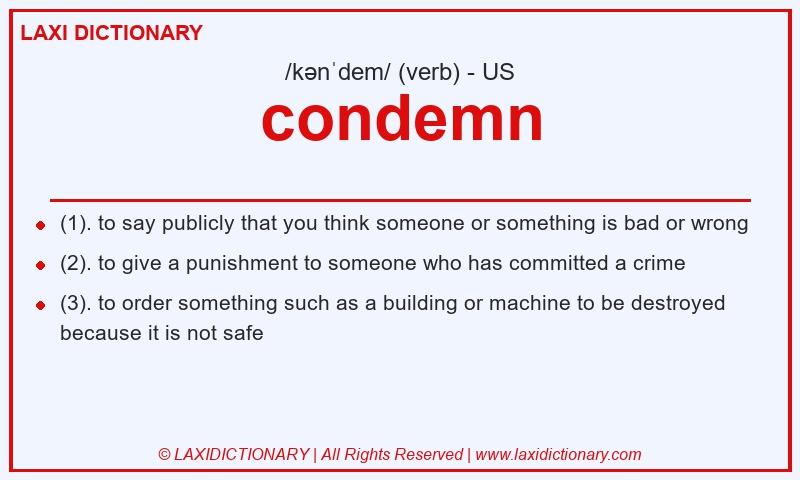 Definition condemn in American English