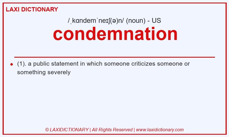 Definition condemnation in American English