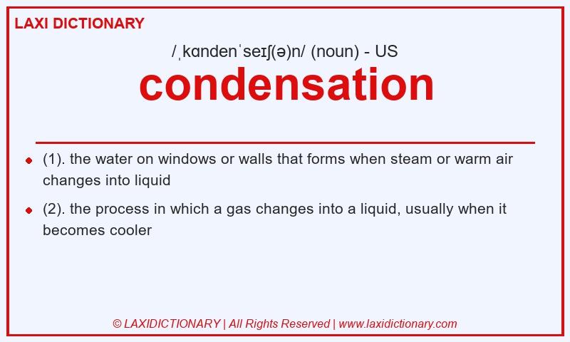 Definition condensation in American English