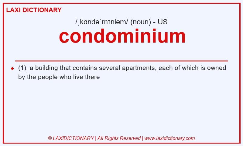 Definition condominium in American English