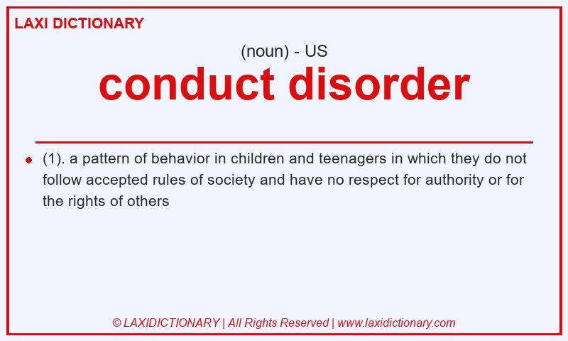 Definition conduct disorder in American English