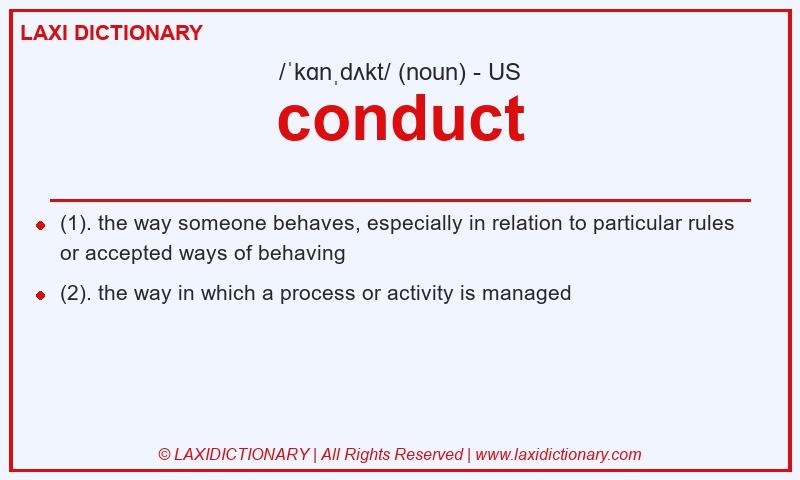 Definition conduct in American English
