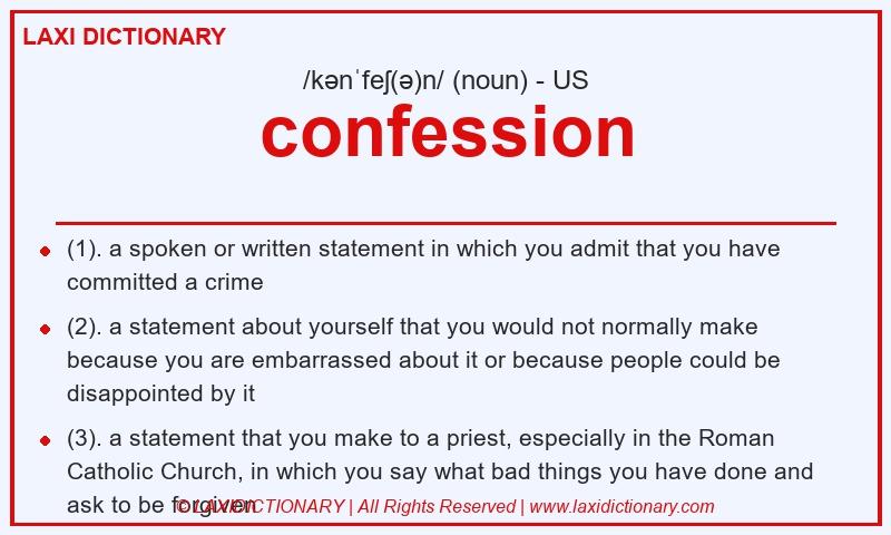 Definition confession in American English