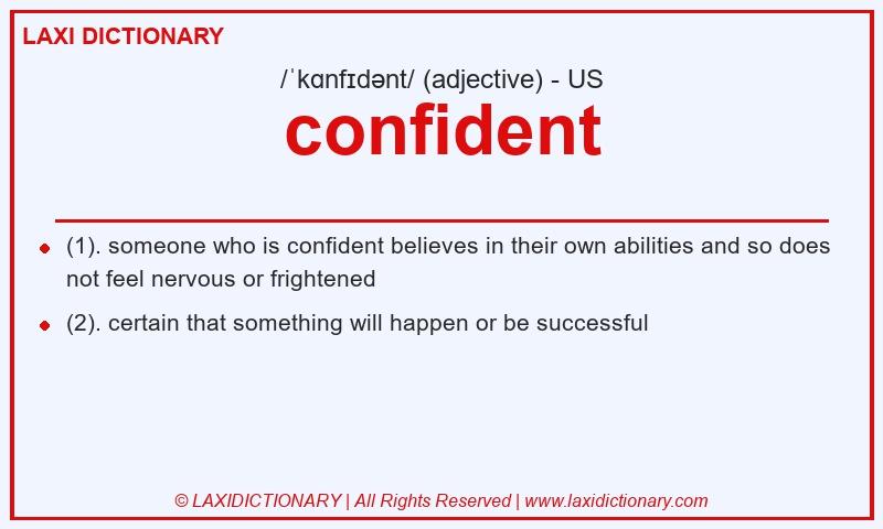 Definition confident in American English