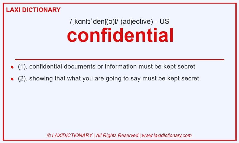 Definition confidential in American English