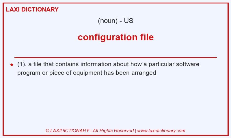 Definition configuration file in American English