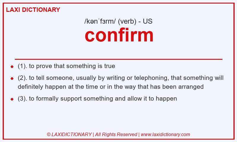 Definition confirm in American English