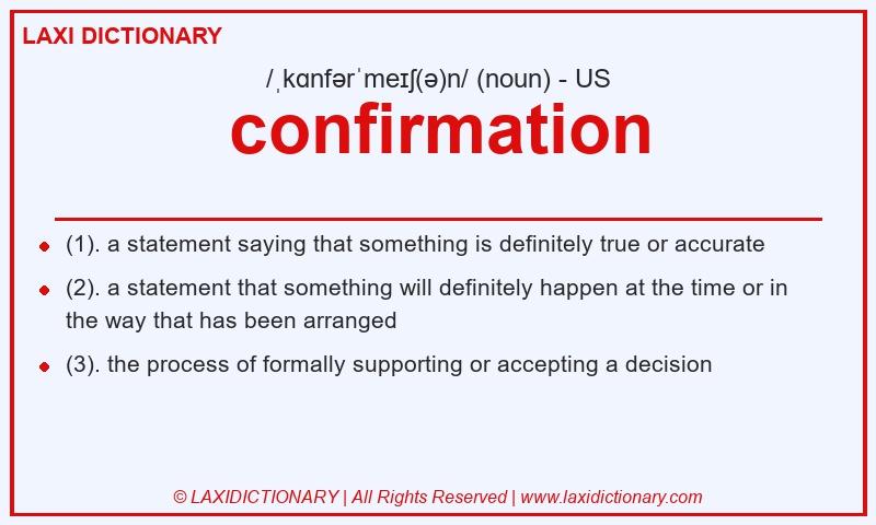 Definition confirmation in American English