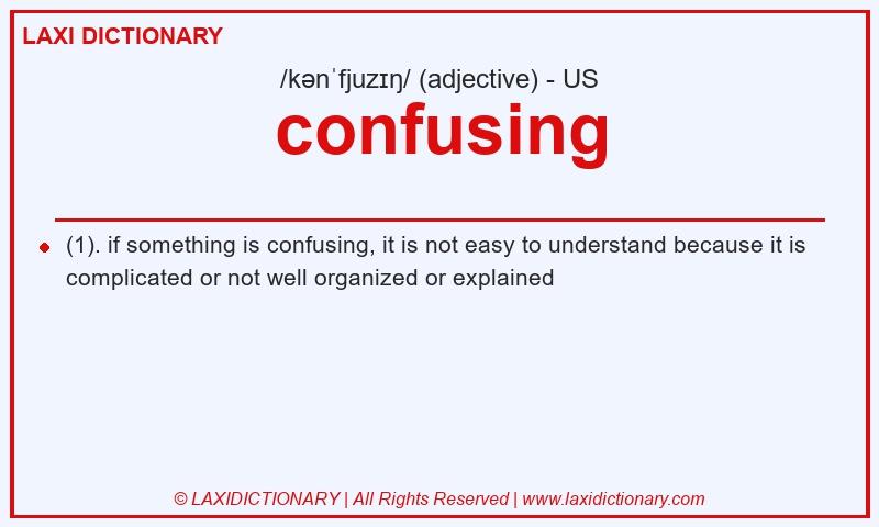 Definition confusing in American English