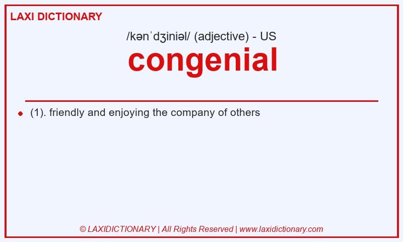 Definition congenial in American English