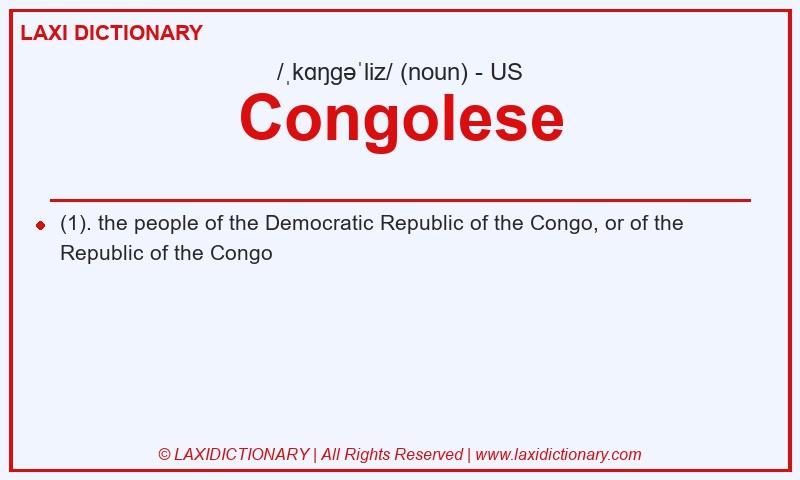 Definition Congolese in American English