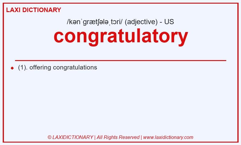 Definition congratulatory in American English