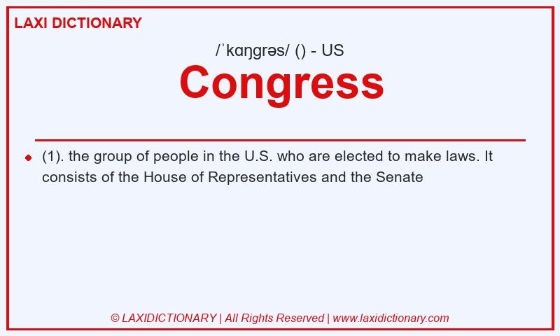 Definition Congress in American English