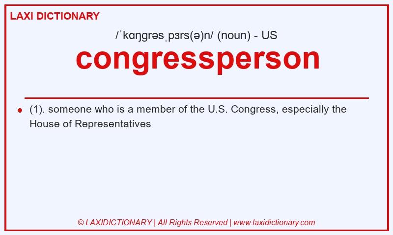 Definition congressperson in American English