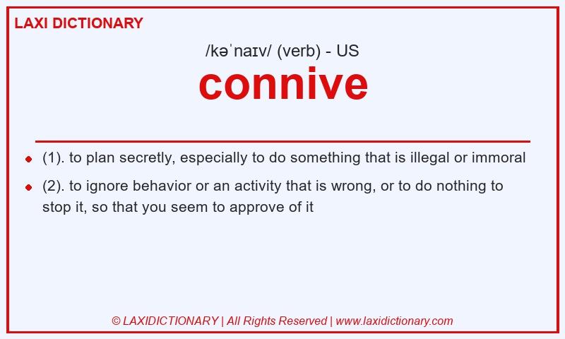 Definition connive in American English