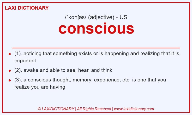 Definition conscious in American English