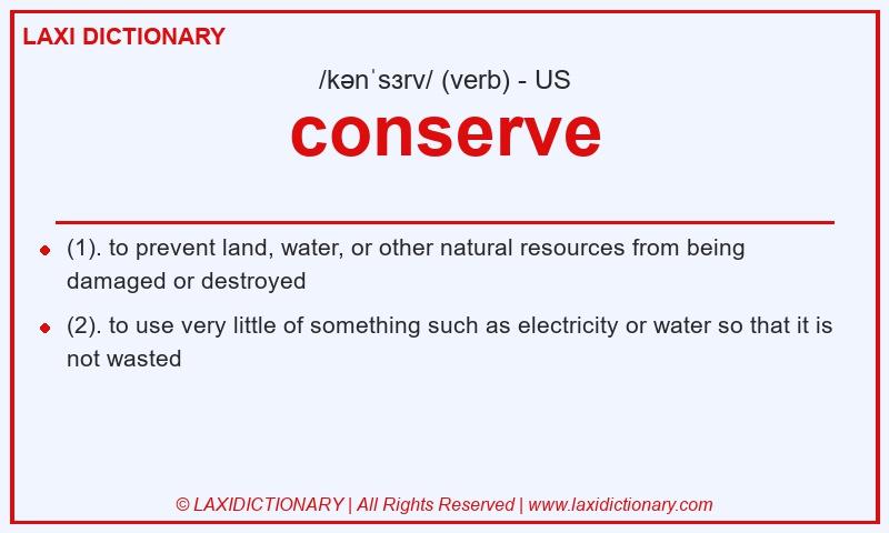 Definition conserve in American English