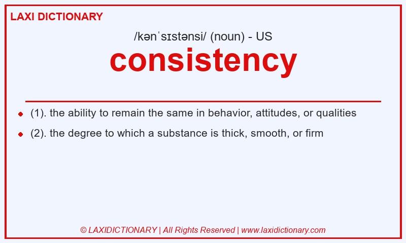 Definition consistency in American English